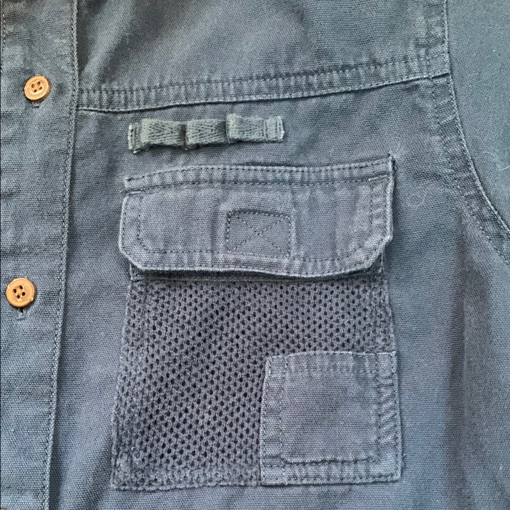 Lauren by Ralph Lauren Navy Blue Petite Roll Tab Button Up Classic Vintage Shirt - Picture 10 of 16